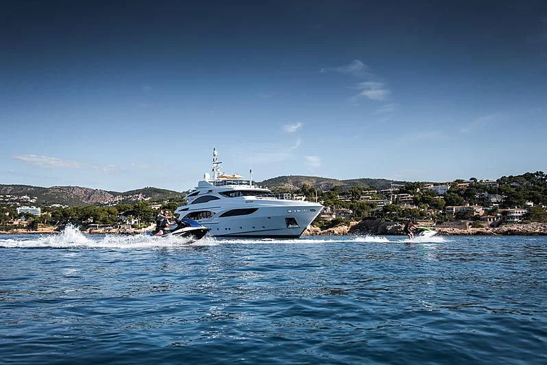a boat on the water aboard DIANE Yacht for Charter