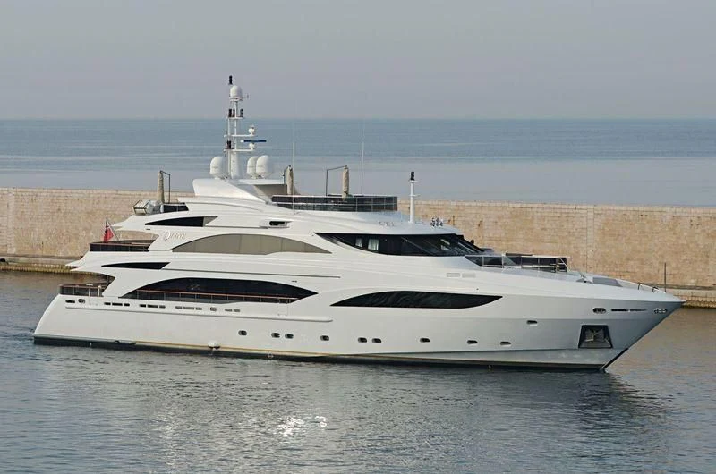 a white yacht in the water aboard DIANE Yacht for Charter