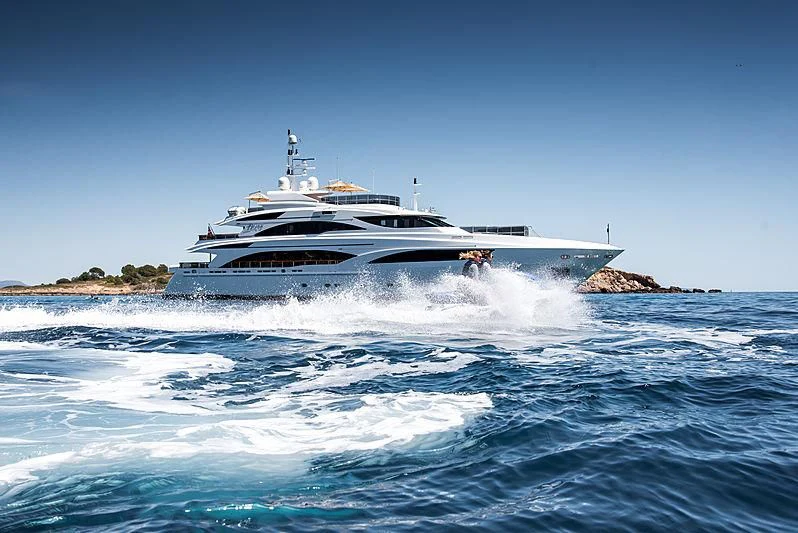 a boat on the water aboard DIANE Yacht for Charter