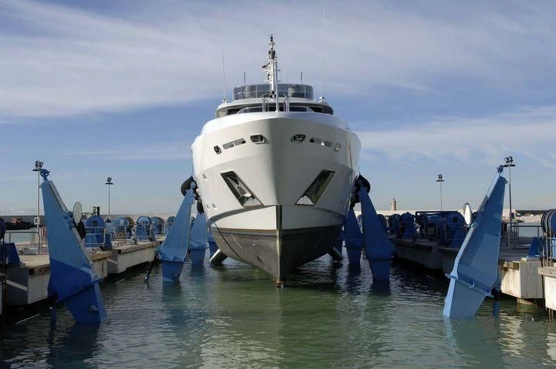 a group of boats are parked in a harbor aboard DIANE Yacht for Charter