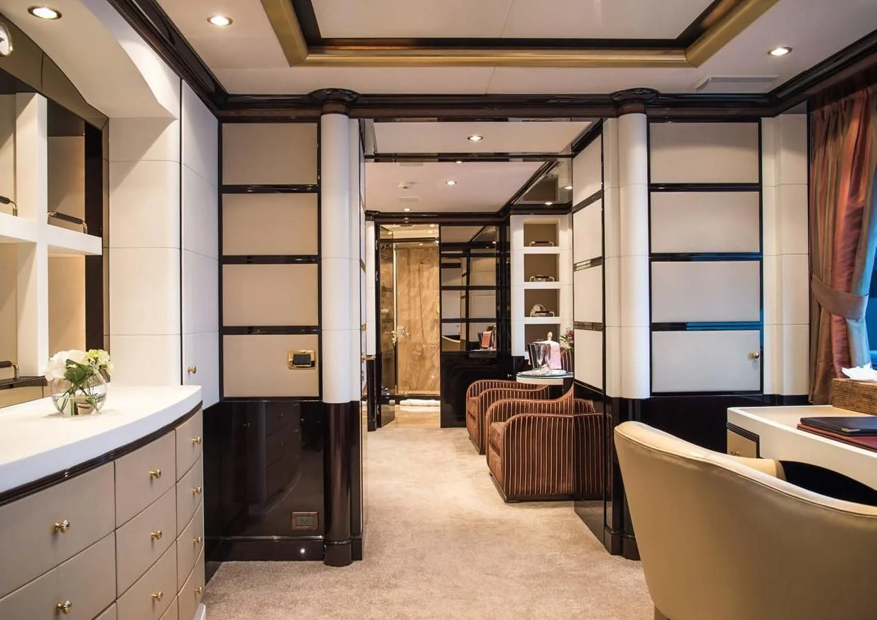 a large bathroom with a tub aboard DIANE Yacht for Charter
