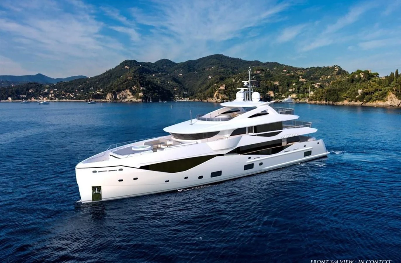 a white yacht on the water aboard 42 METER OCEAN Yacht for Sale