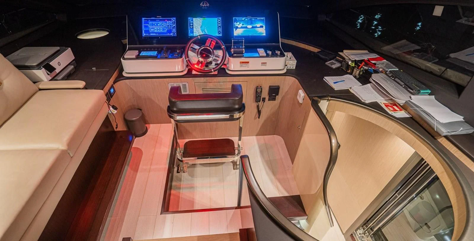 the inside of a vehicle aboard LULWA Yacht for Sale