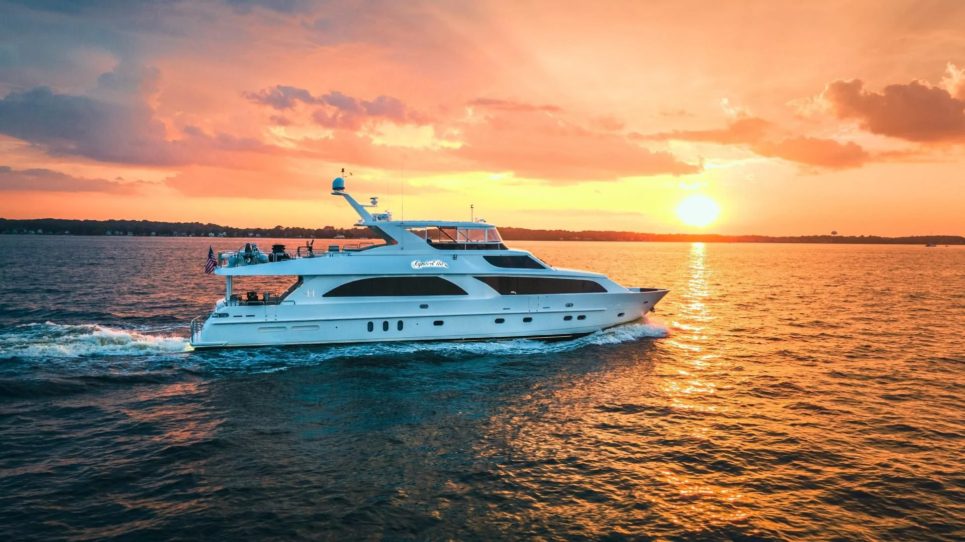 a boat on the water aboard CYNDERELLA Yacht for Sale