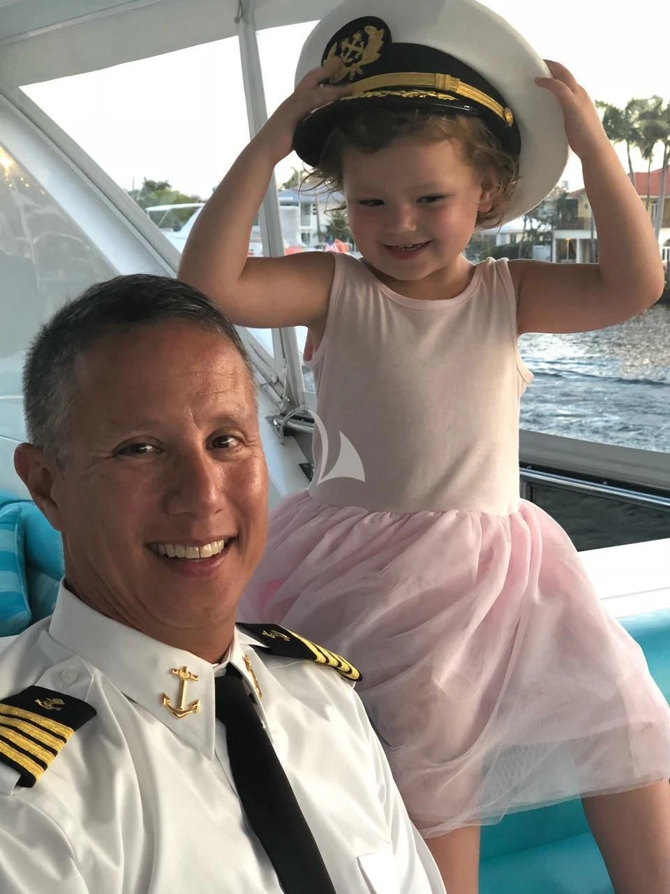 a person and a boy aboard CYNDERELLA Yacht for Sale