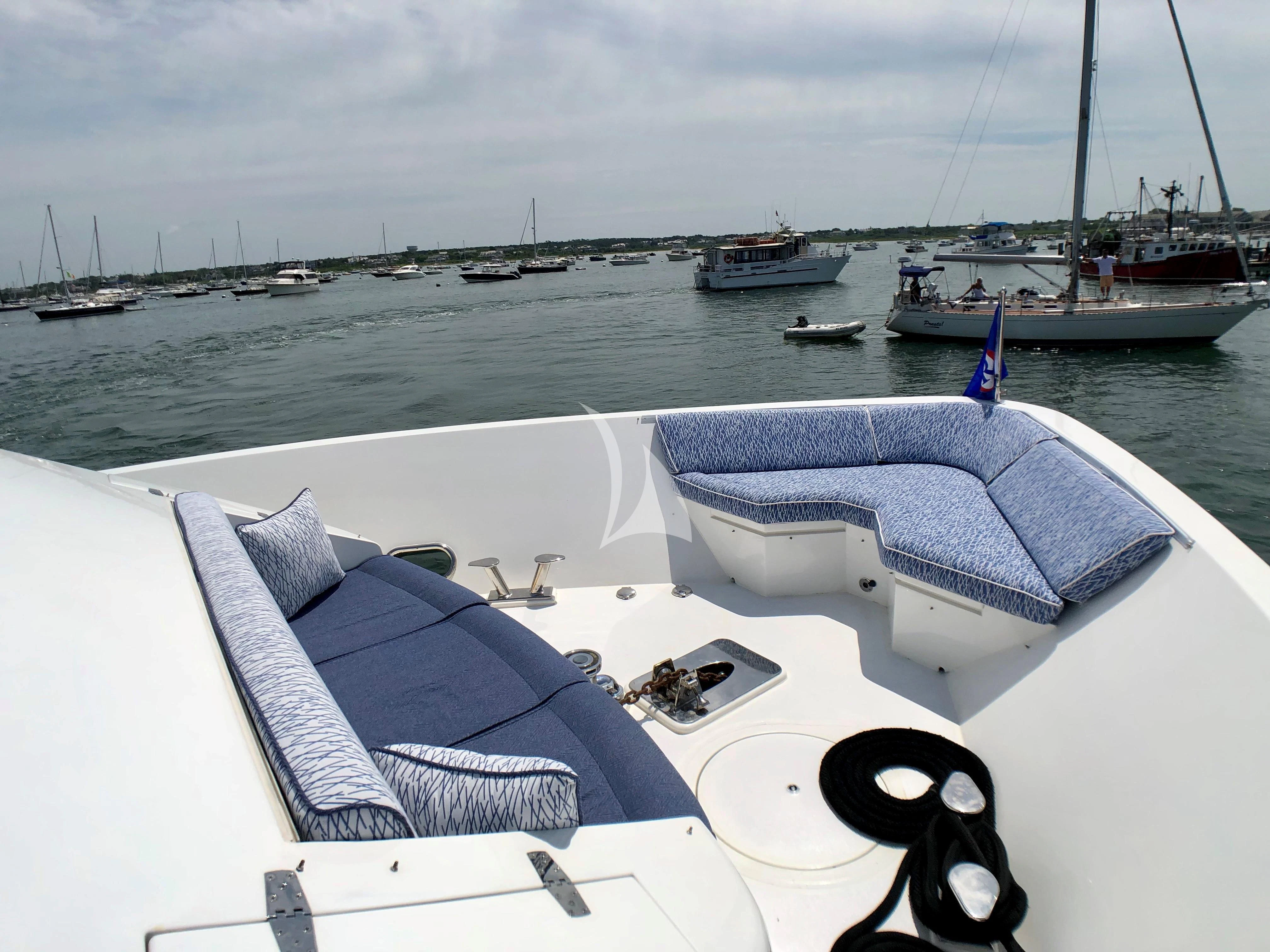 a boat with a cover on it aboard CYNDERELLA Yacht for Sale