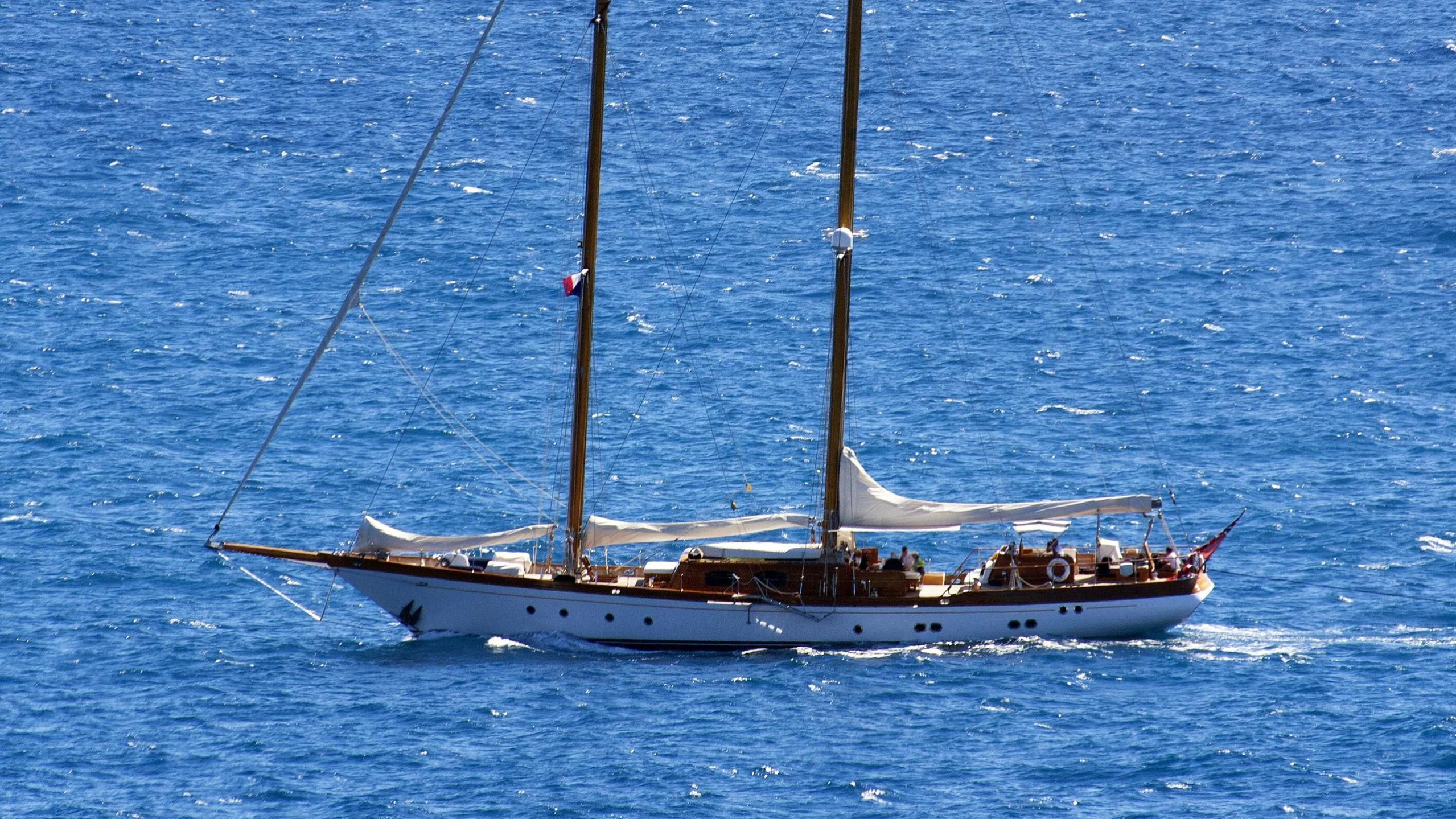 a boat sailing on the water aboard SELJM Yacht for Sale