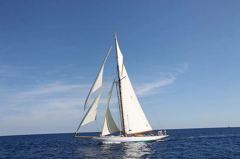 a sailboat on the water aboard MARIQUITA Yacht for Sale