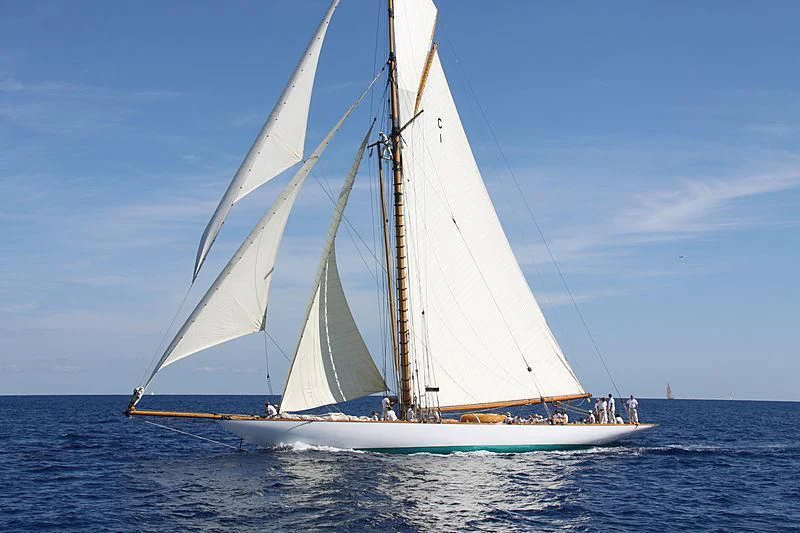 a sailboat on the water aboard MARIQUITA Yacht for Sale