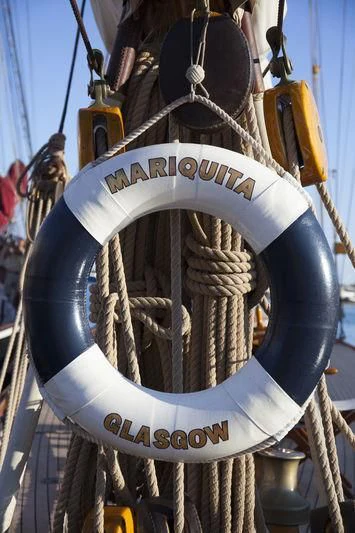a large boat with a large propeller aboard MARIQUITA Yacht for Sale