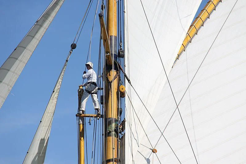 a person on a sailboat aboard MARIQUITA Yacht for Sale