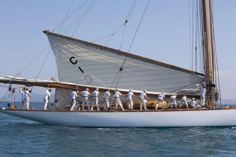 a group of people on a boat aboard MARIQUITA Yacht for Sale