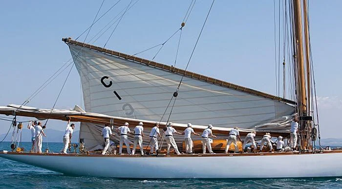 a group of people on a boat aboard MARIQUITA Yacht for Sale