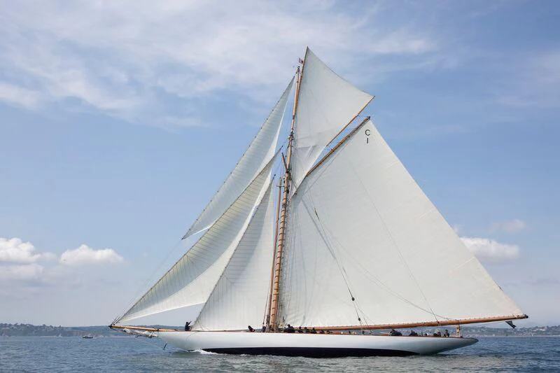 a sailboat on the water aboard MARIQUITA Yacht for Sale