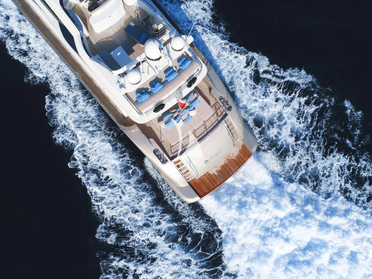 a satellite in space aboard RAMSES II Yacht for Sale