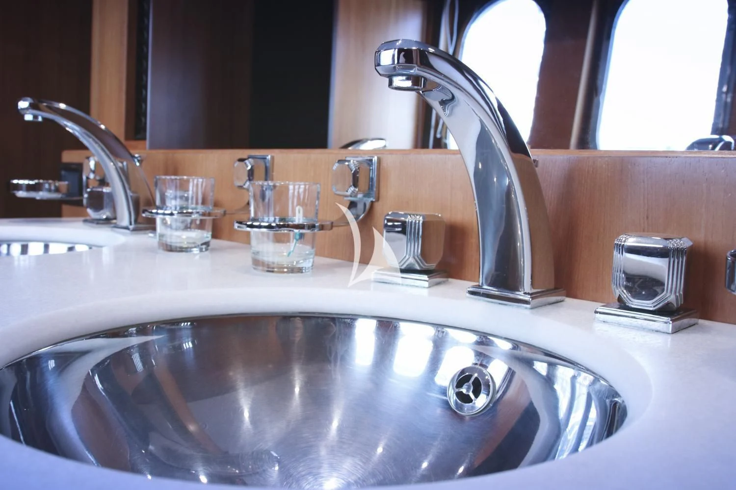 a sink with a faucet aboard RAMSES II Yacht for Sale