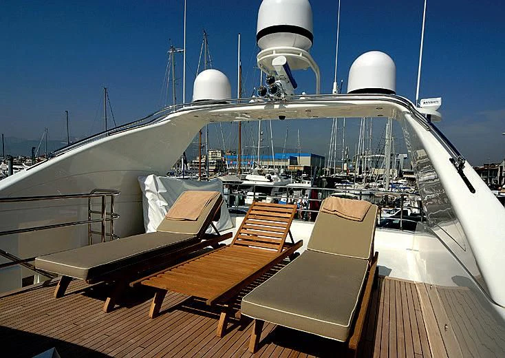 a boat on a deck aboard RAMSES II Yacht for Sale