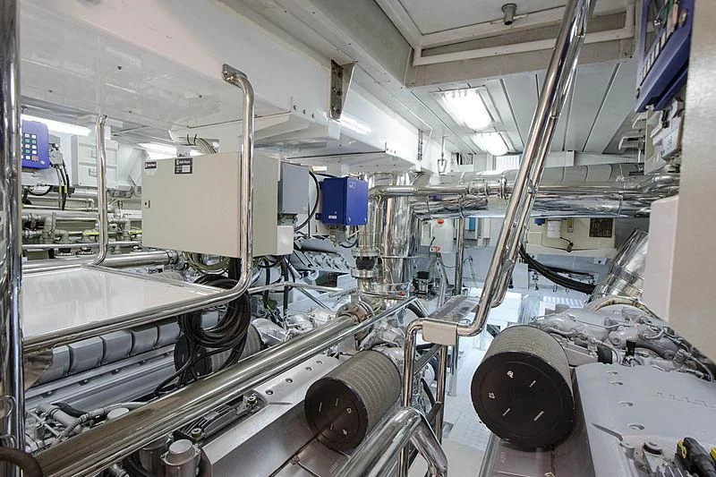 a large factory with large machines aboard RAMSES II Yacht for Sale