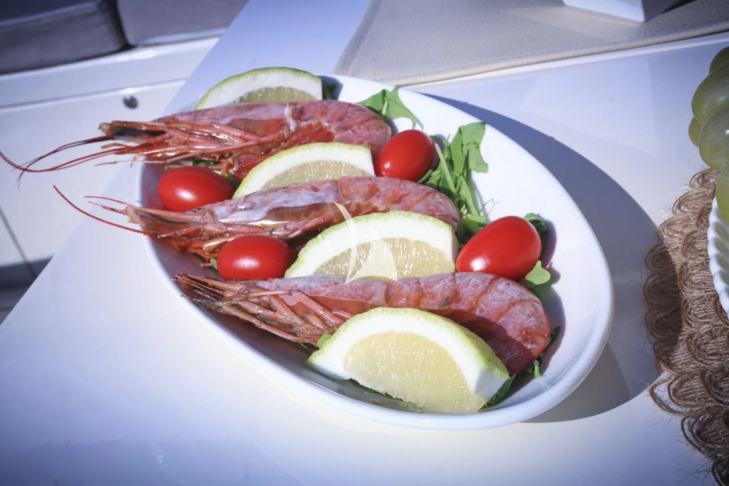 a plate of food aboard RAMSES II Yacht for Sale