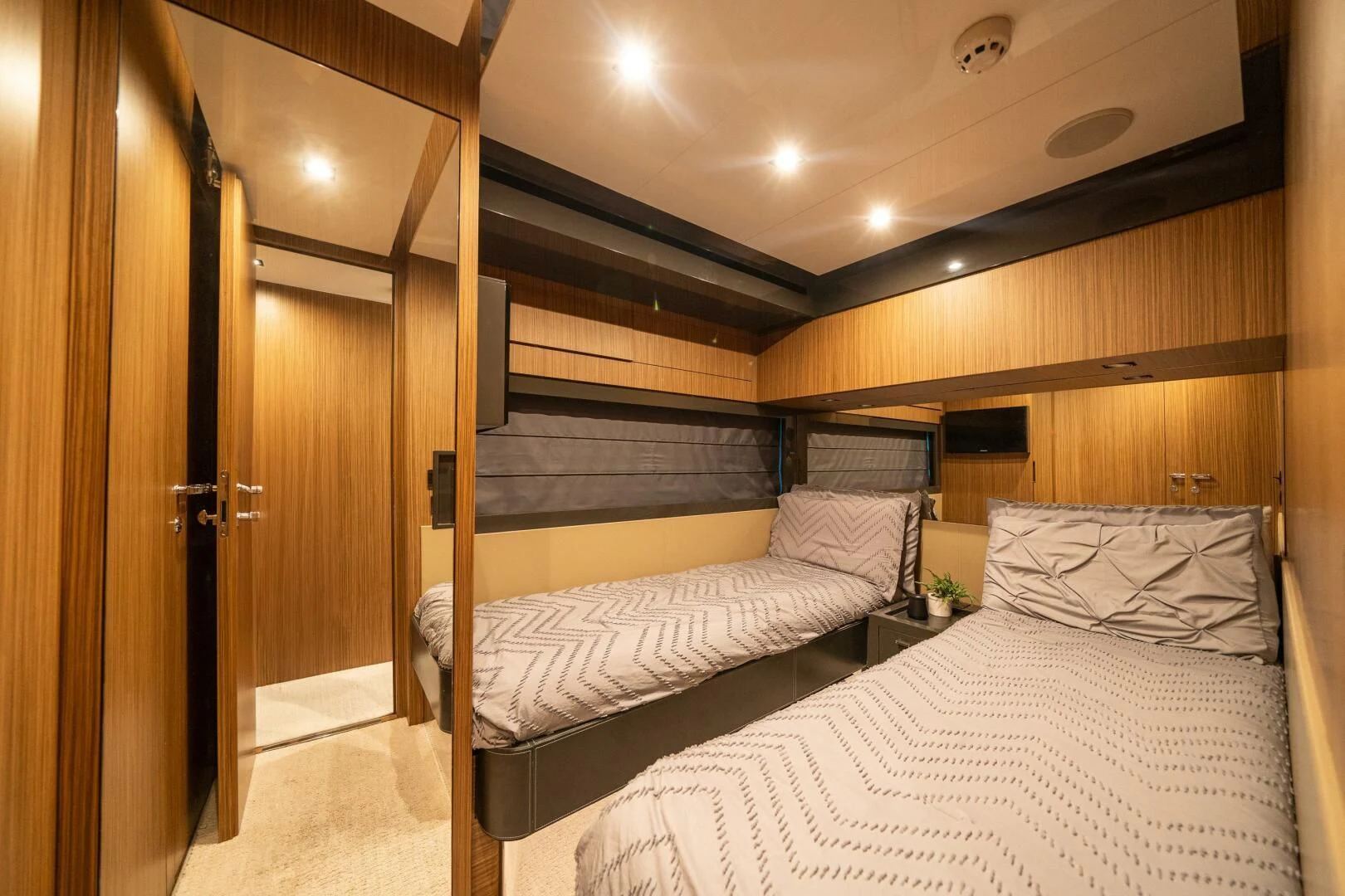 a room with two beds aboard RECREATIONAL USE Yacht for Sale