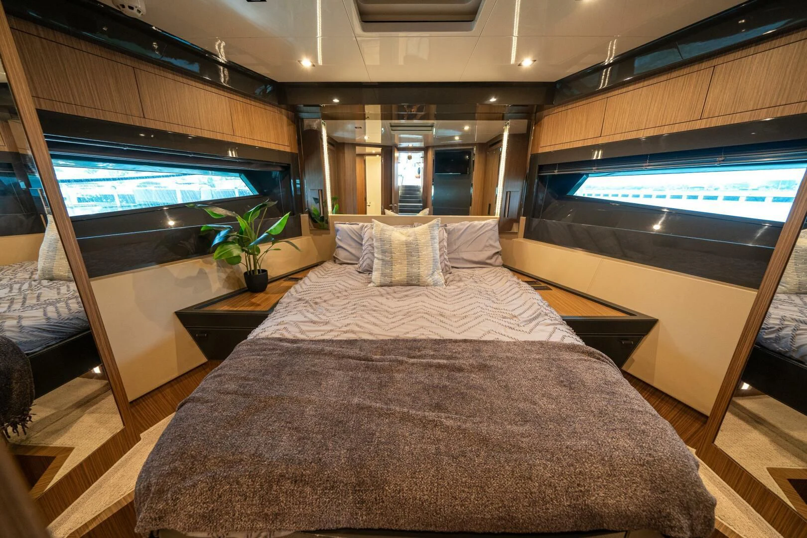 a bed in a room aboard RECREATIONAL USE Yacht for Sale