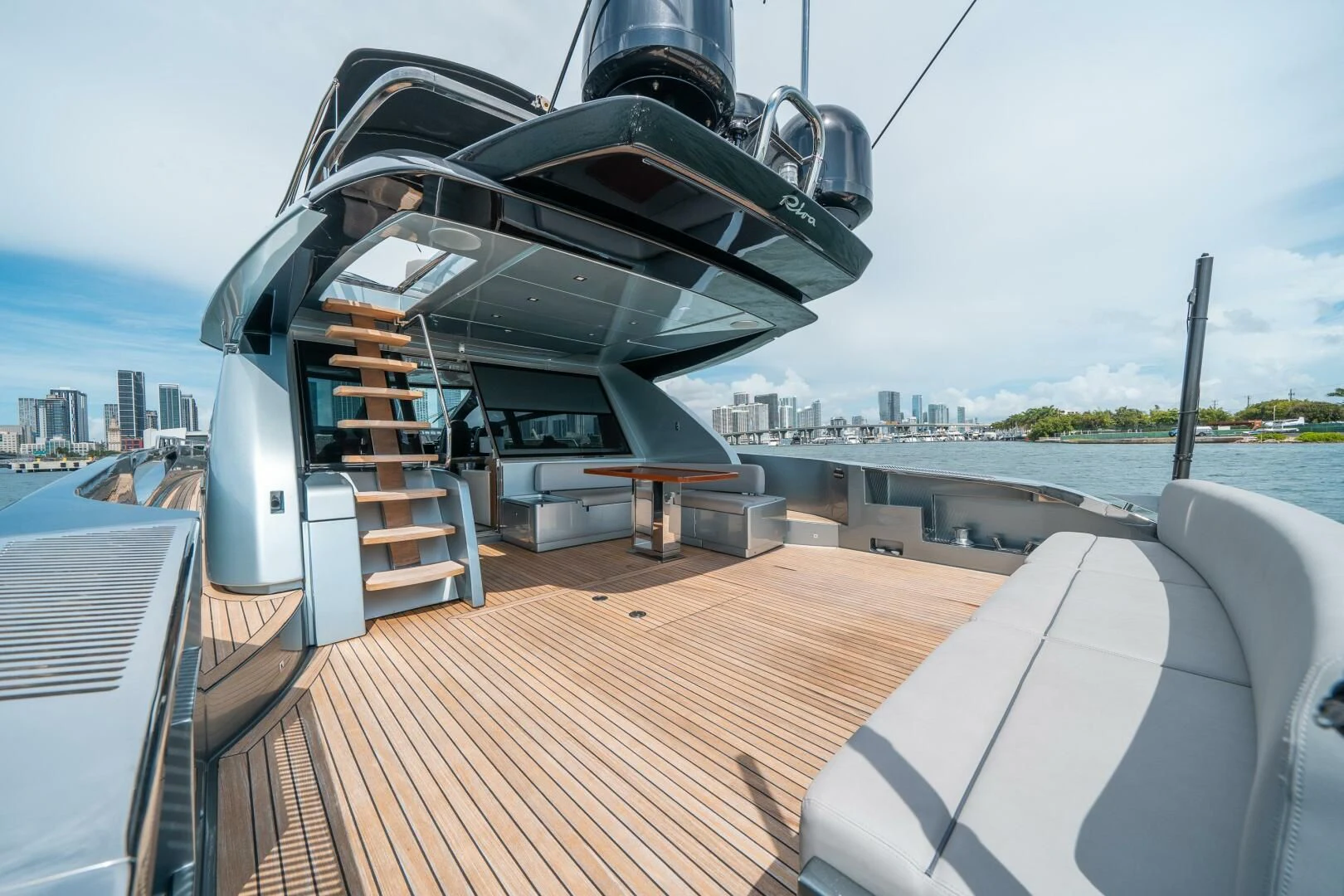 a boat on a deck aboard RECREATIONAL USE Yacht for Sale