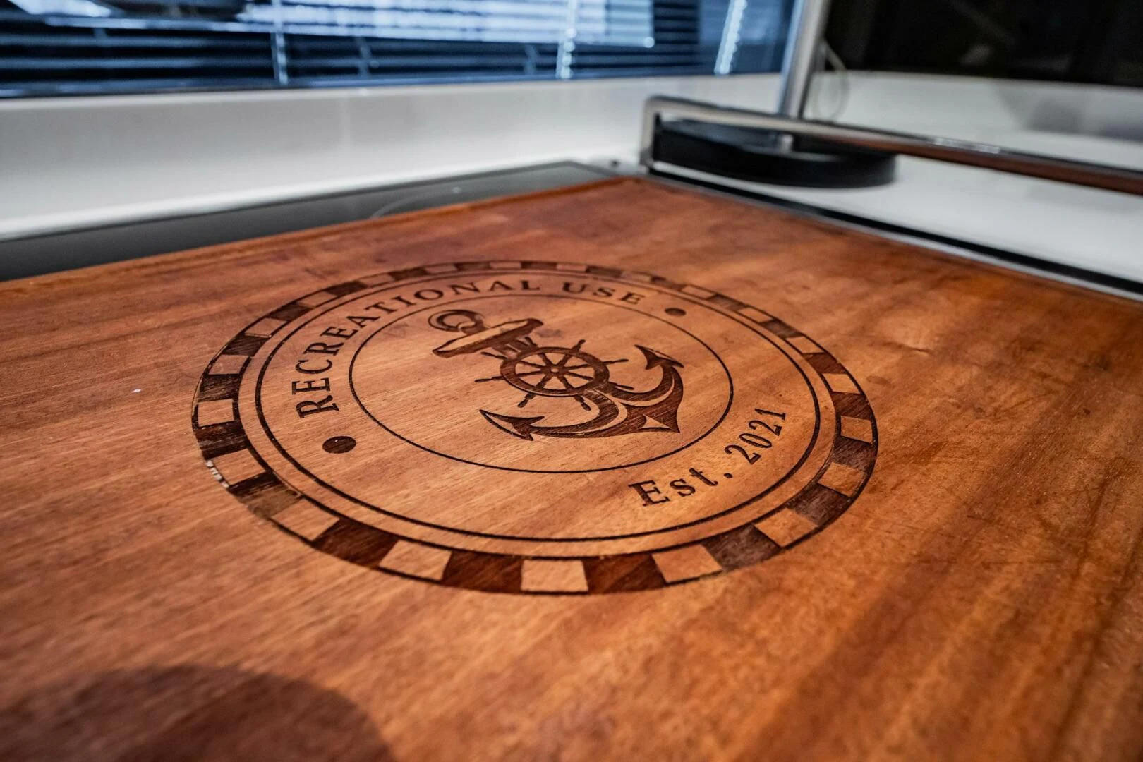 a circular object on a table aboard RECREATIONAL USE Yacht for Sale