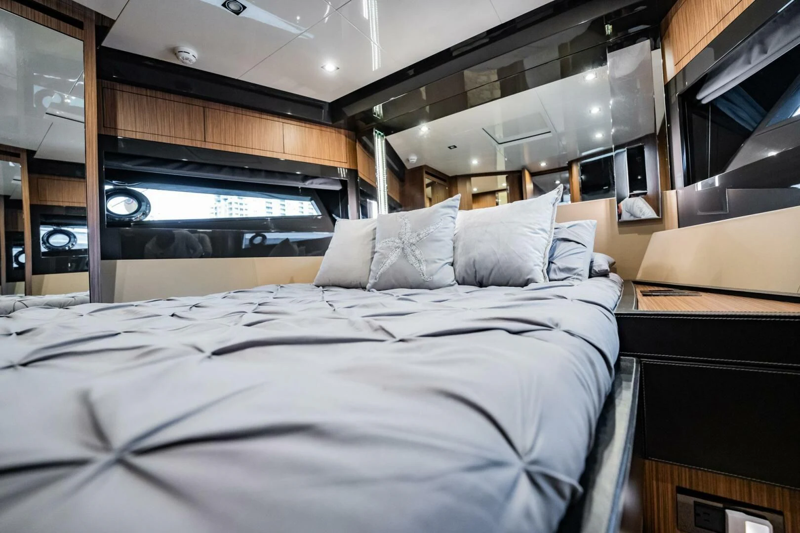 a bed with white sheets aboard RECREATIONAL USE Yacht for Sale