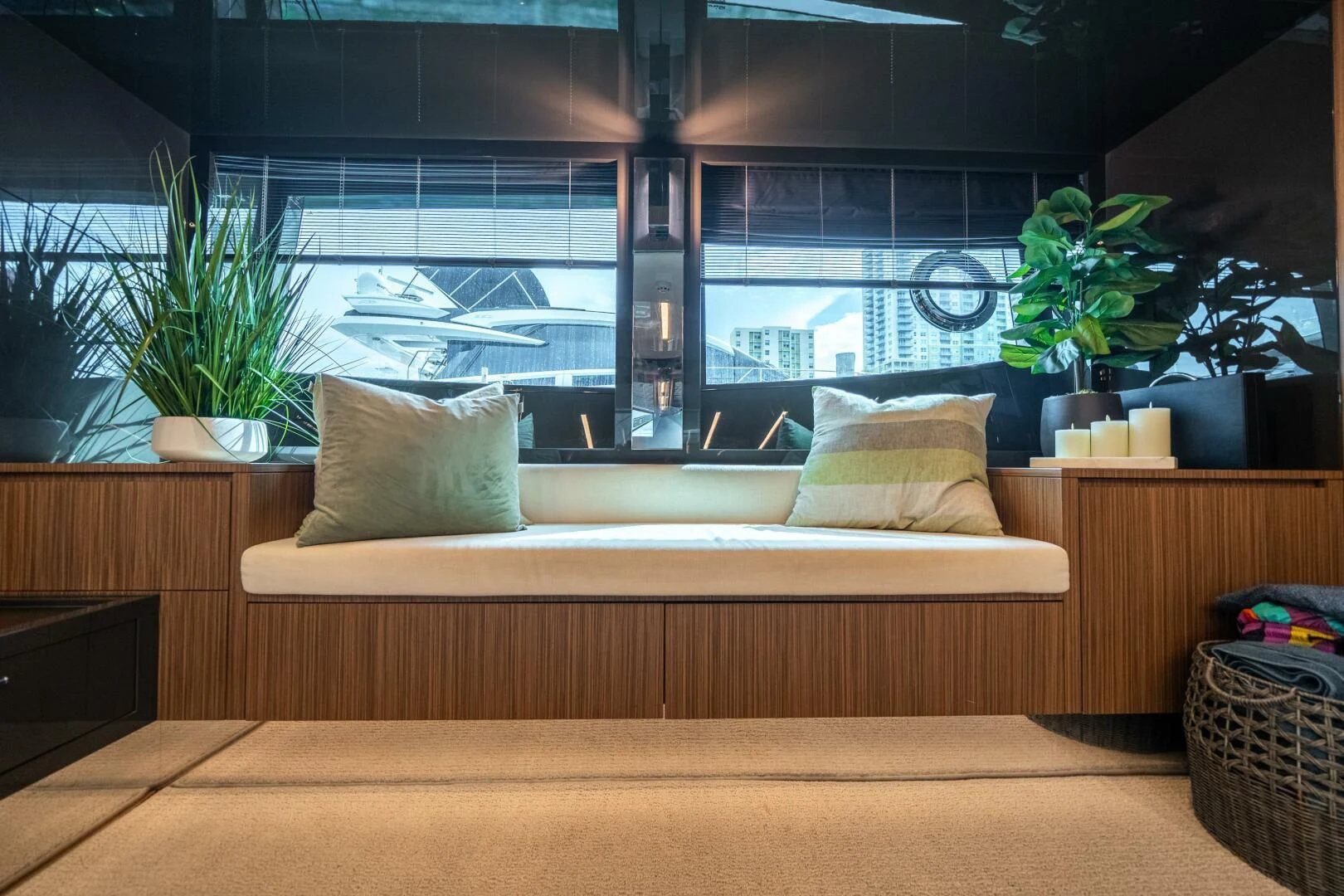 a large room with a large window aboard RECREATIONAL USE Yacht for Sale