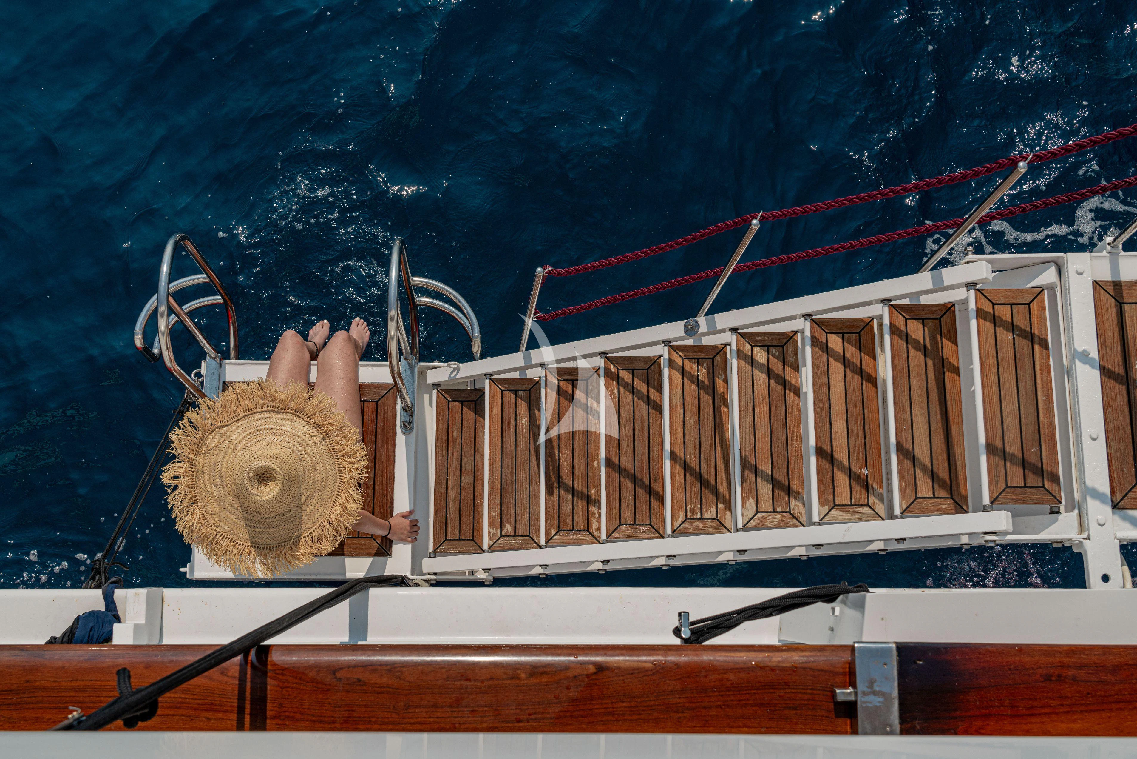 a boat with ropes and a rope aboard SEA LION Yacht for Sale