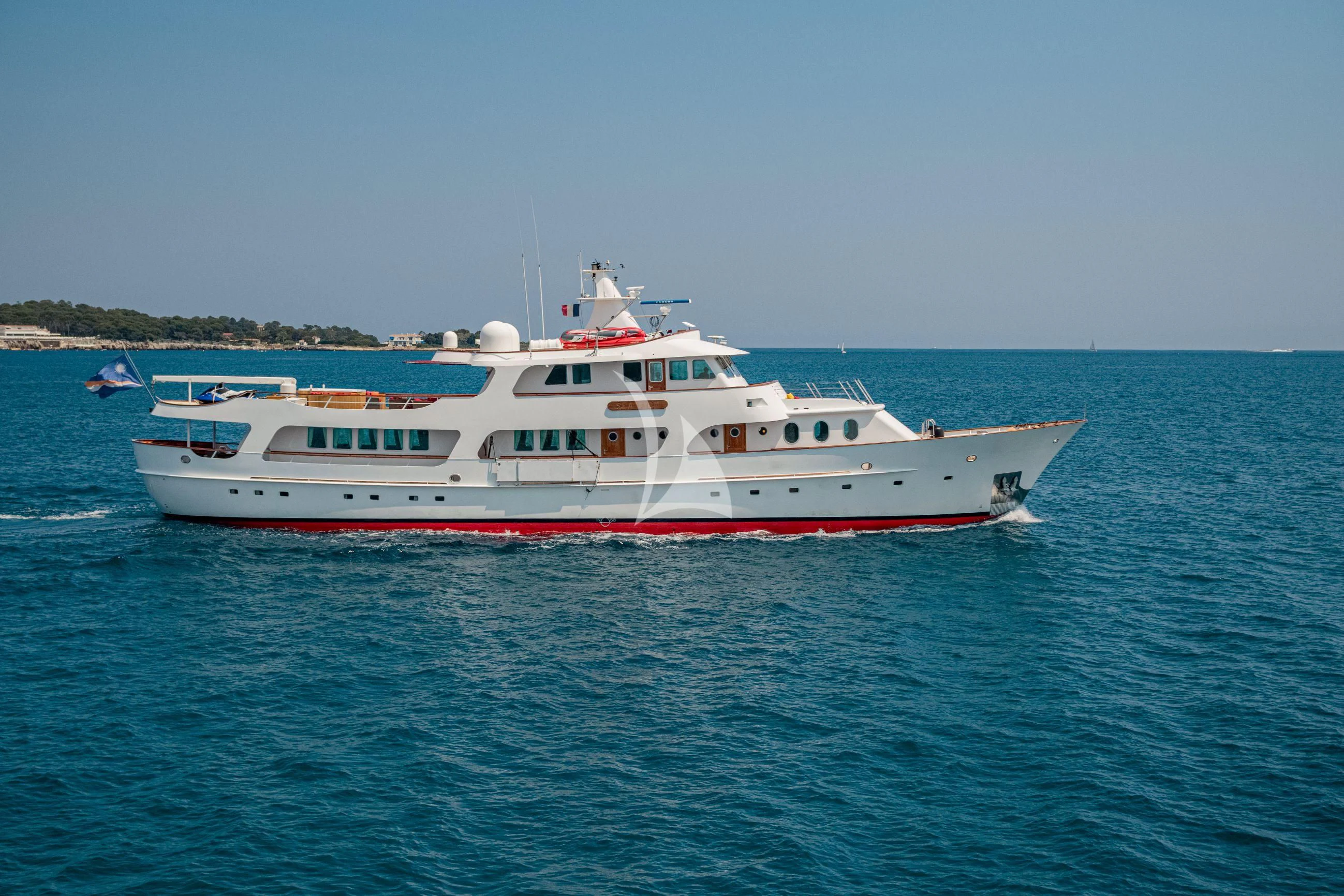 a boat on the water aboard SEA LION Yacht for Sale