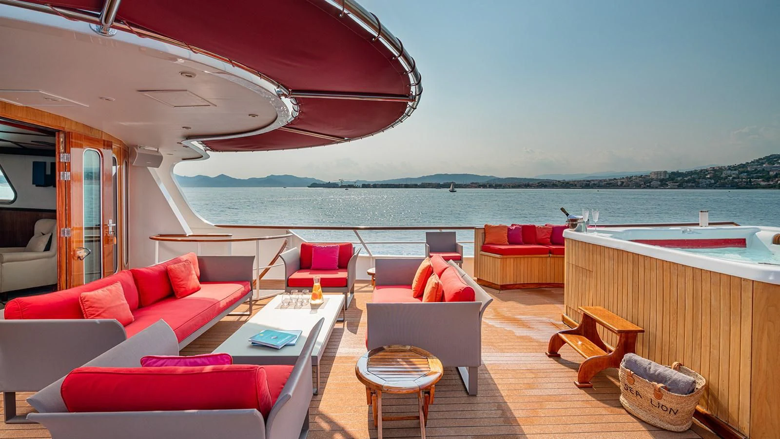 a boat on the water aboard SEA LION Yacht for Sale