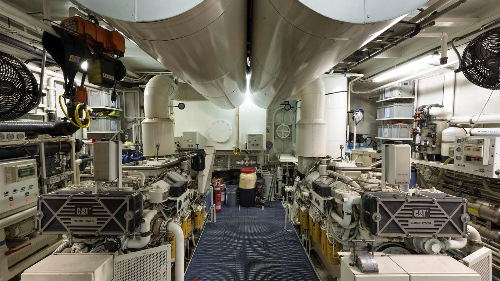 a room with machines and machinery aboard SEA LION Yacht for Sale