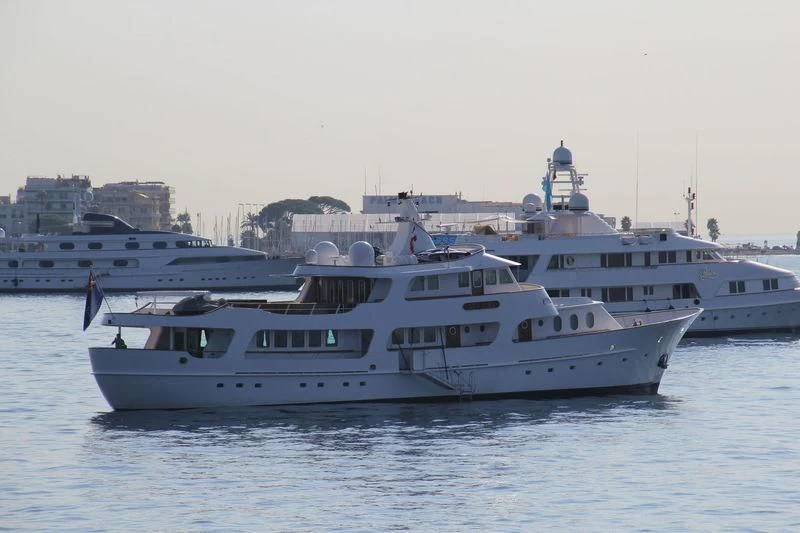 a group of boats in the water aboard SEA LION Yacht for Sale
