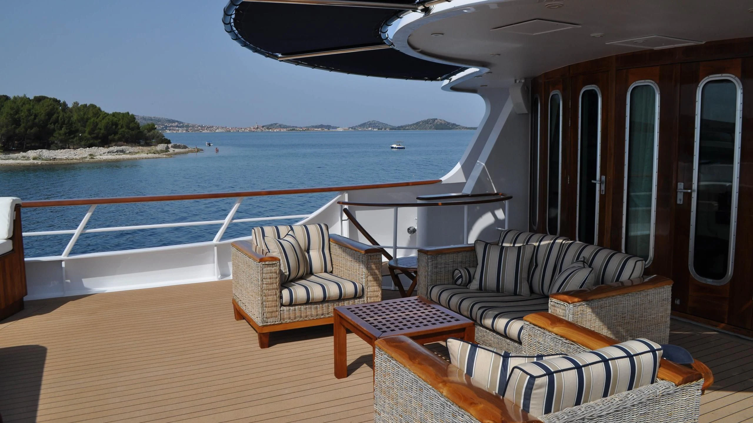 a boat on the water aboard SEA LION Yacht for Sale