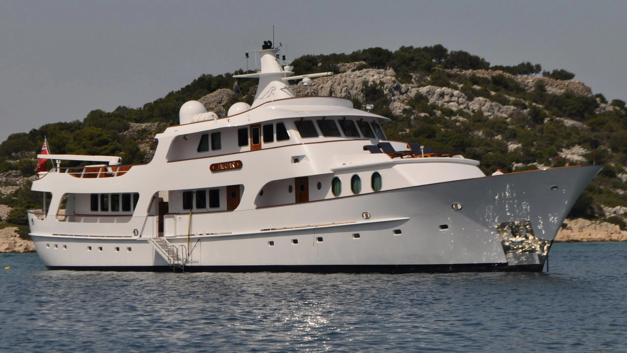 a boat on the water aboard SEA LION Yacht for Sale