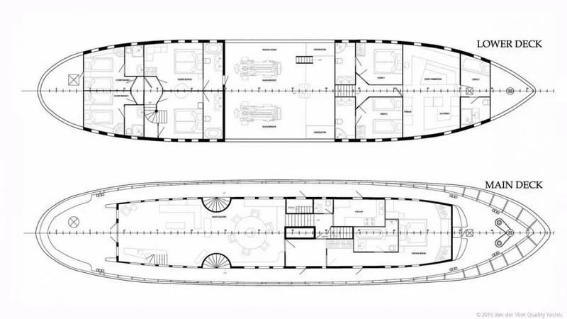 diagram, engineering drawing aboard SEA LION Yacht for Sale