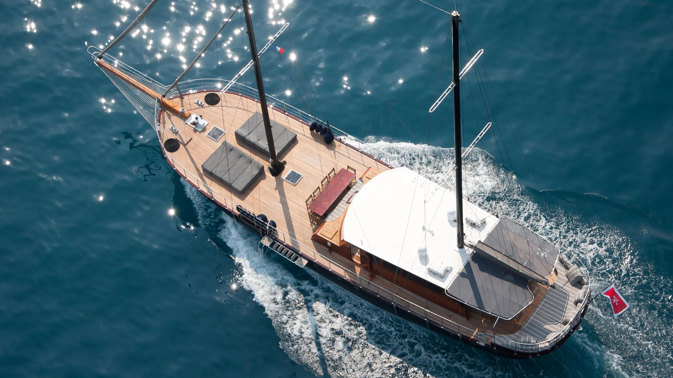 a ship on the water aboard VITA DOLCE Yacht for Sale