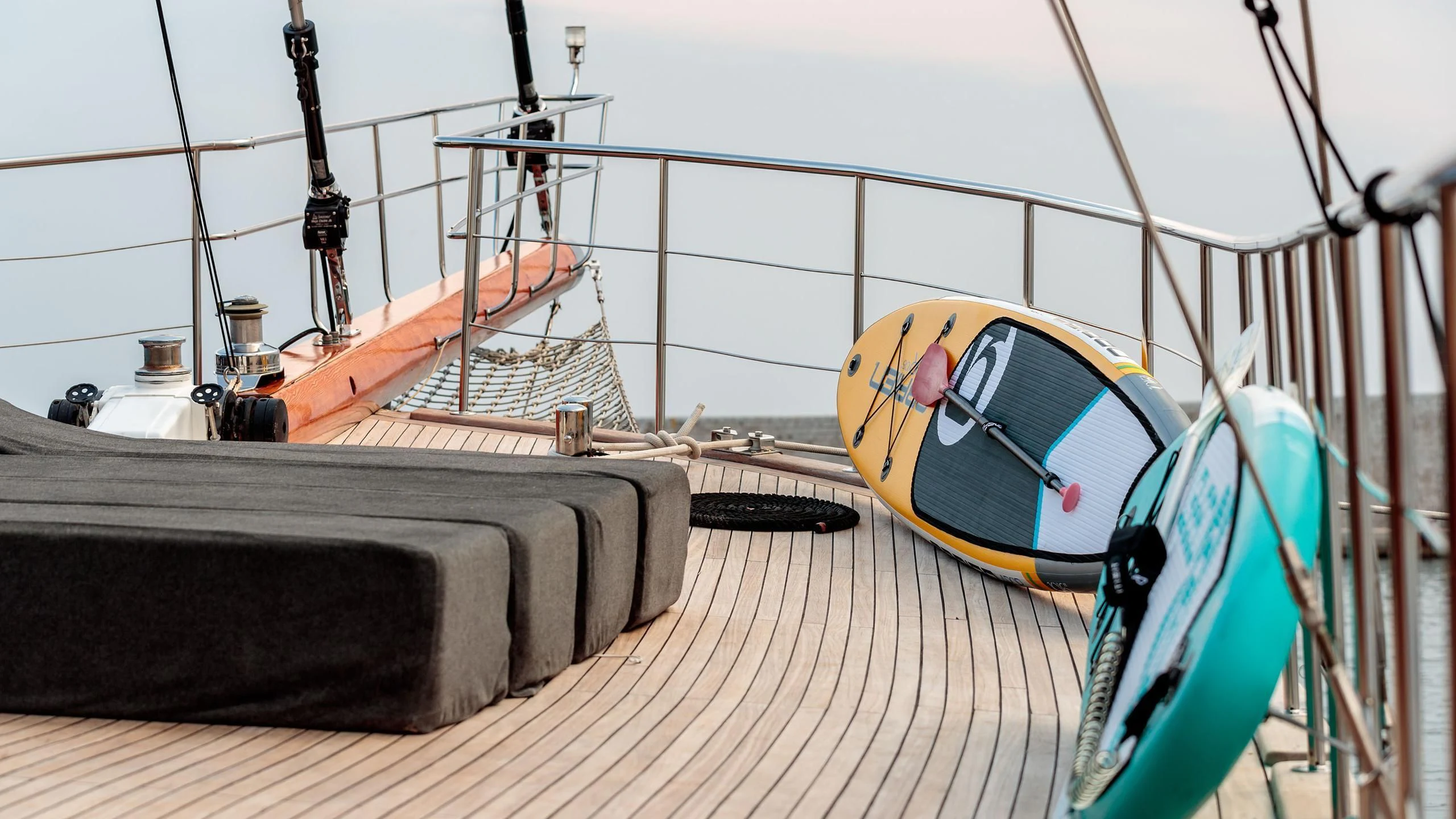 a boat on a dock aboard VITA DOLCE Yacht for Sale