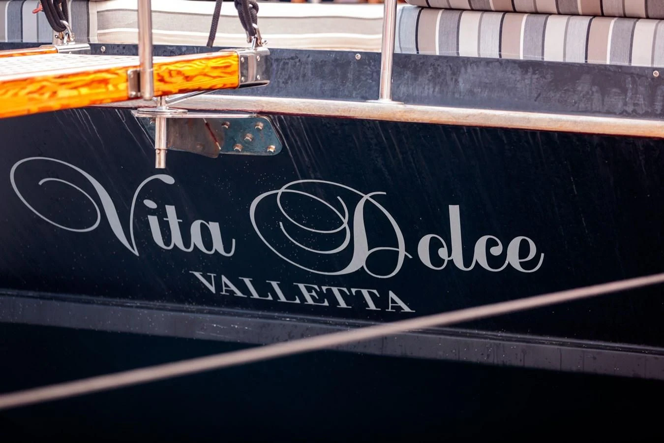 text aboard VITA DOLCE Yacht for Sale