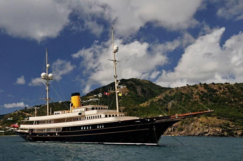 a large ship in the water aboard NERO Yacht for Sale