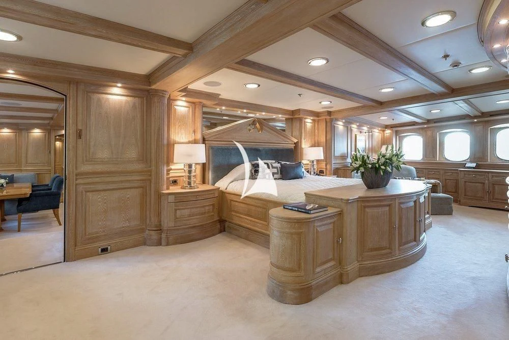 a large modern looking room aboard NERO Yacht for Sale