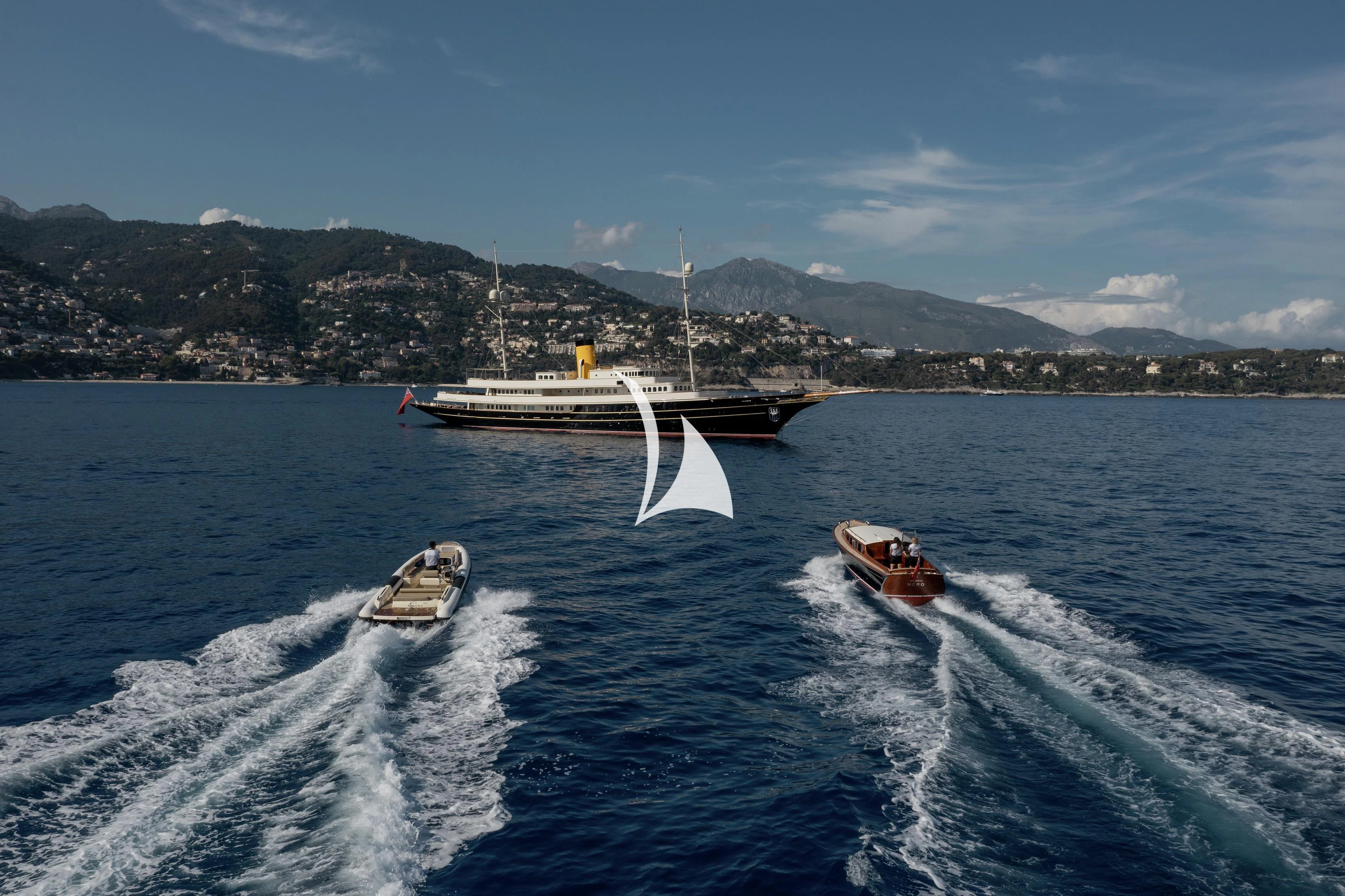 a boat is sailing on the sea aboard NERO Yacht for Sale
