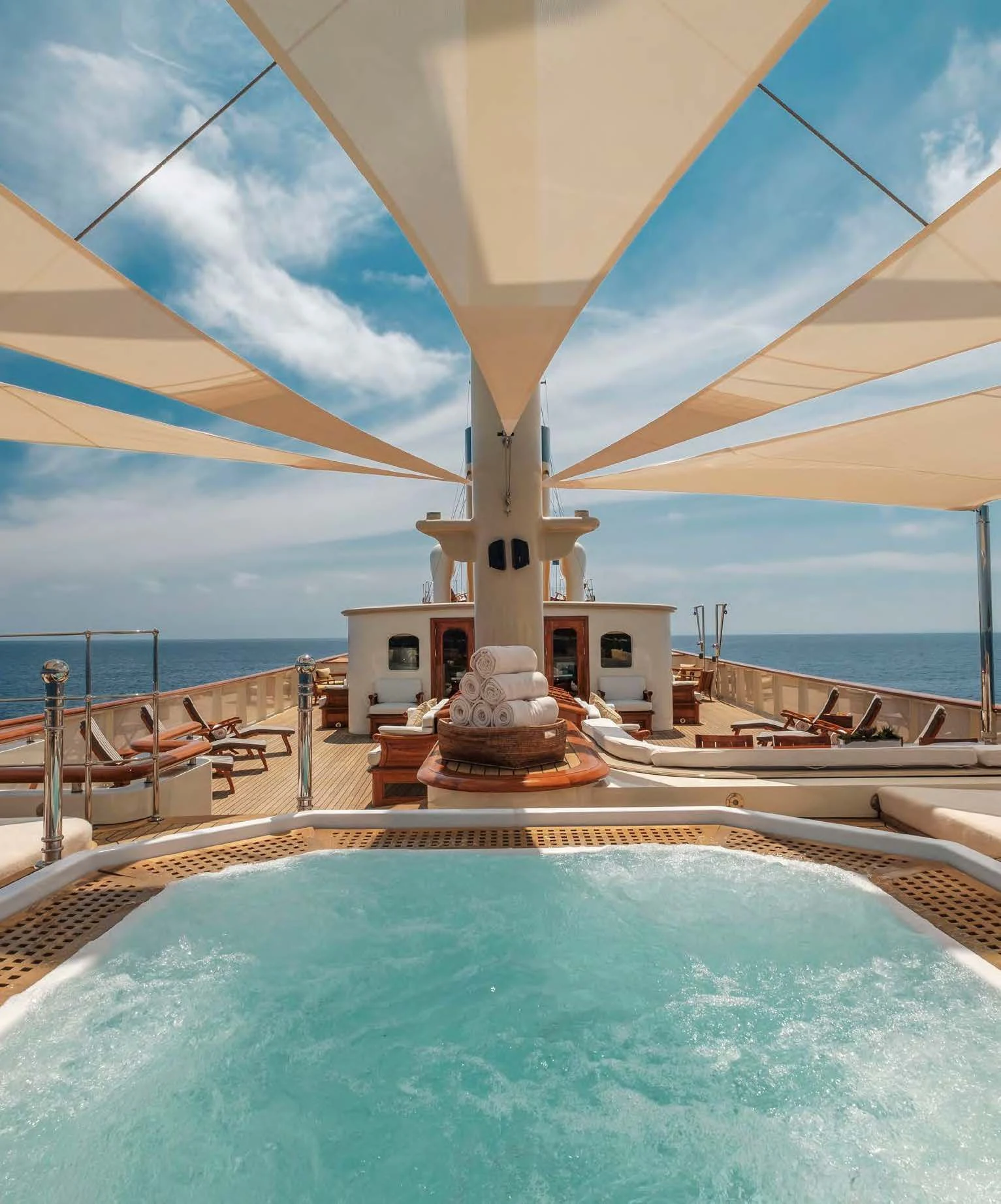a pool on a deck aboard NERO Yacht for Sale