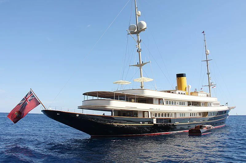 a large ship in the water aboard NERO Yacht for Sale