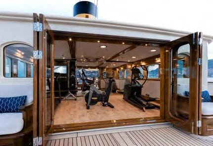 a train with a person sitting in it aboard NERO Yacht for Sale