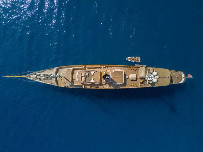 a space ship in the water aboard NERO Yacht for Sale