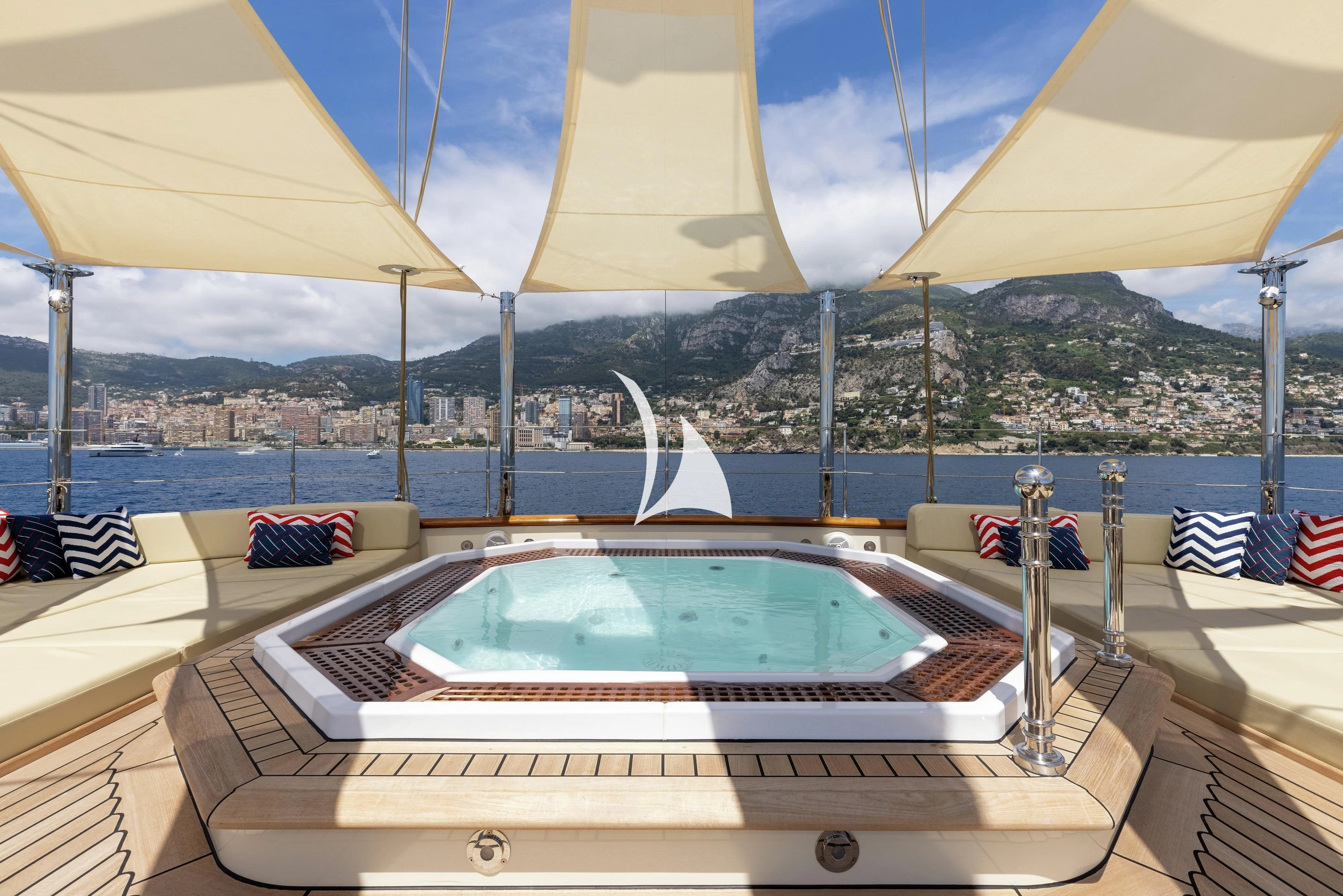 a pool on a deck aboard NERO Yacht for Sale