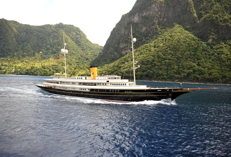 a large ship on the water aboard NERO Yacht for Sale