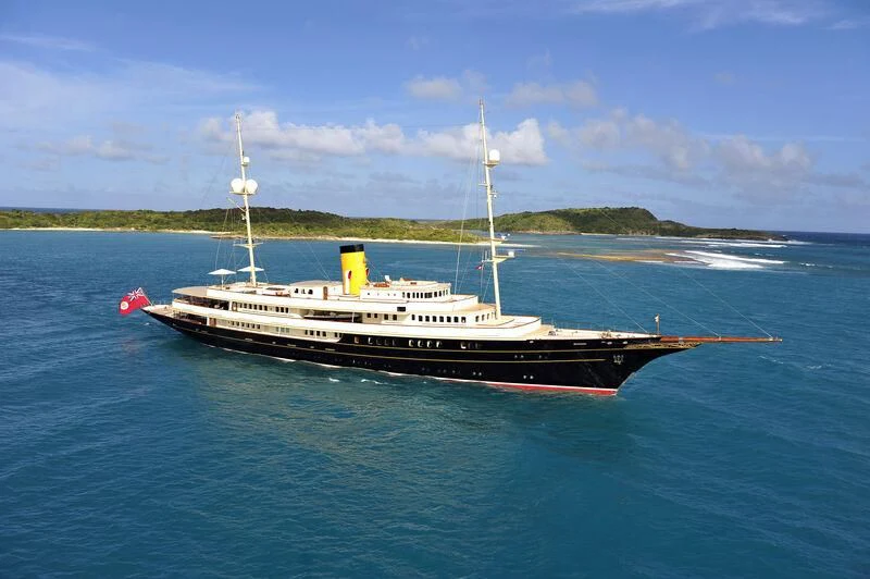 a large ship in the water aboard NERO Yacht for Sale